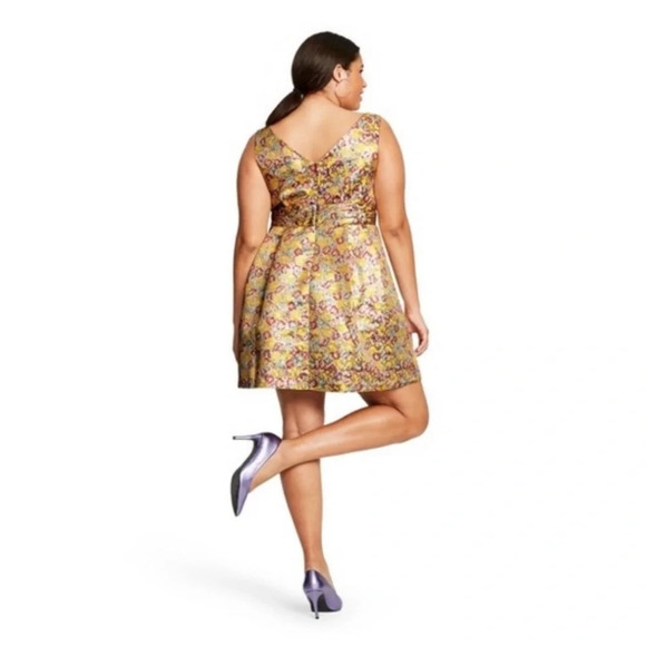 ZAC POSEN for TARGET Floral Print Sleeveless Brocade Mini Dress - Picture 4 of 11
